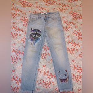 Customised animal print Joe jeans